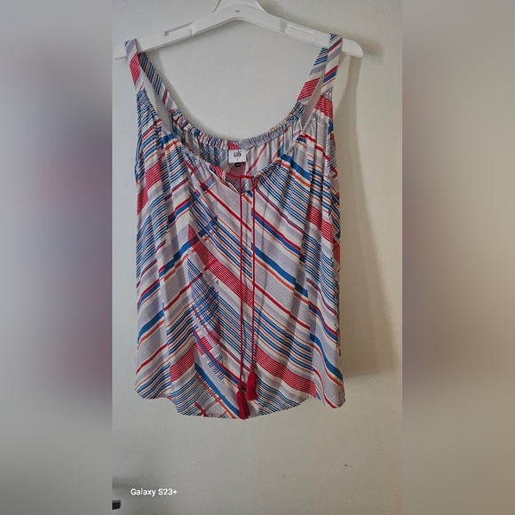 CAbi Vibrant Sleeveless Tie Front Tank Top - Picture 2 of 6